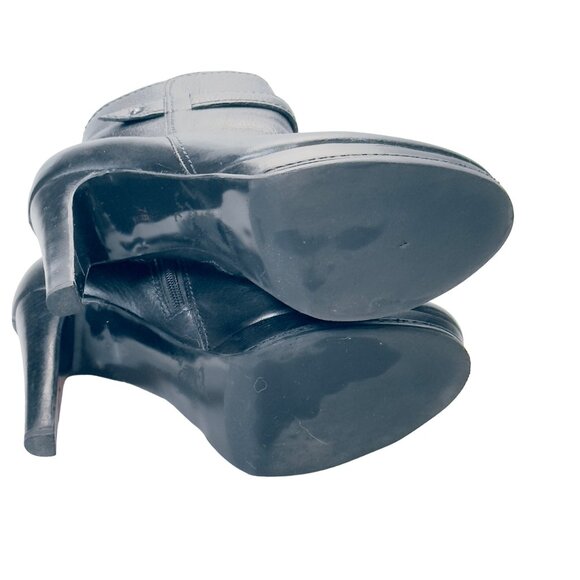 TALBOTS Women's Shoes Black Leather Heels Platform Ankle Boots Size 7B - Picture 5 of 14